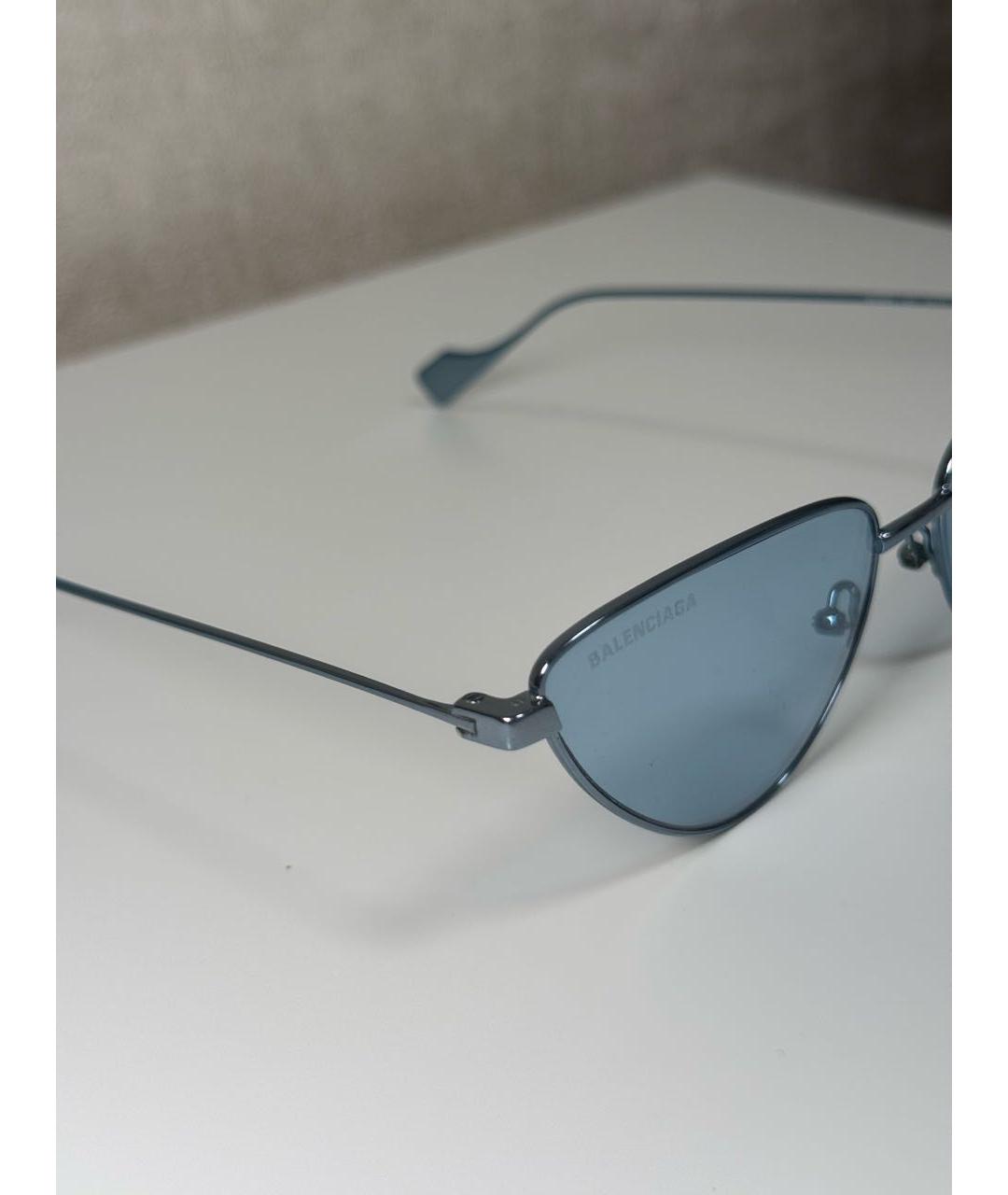 BALENCIAGA Голубые пластиковые солнцезащитные очки, фото 3