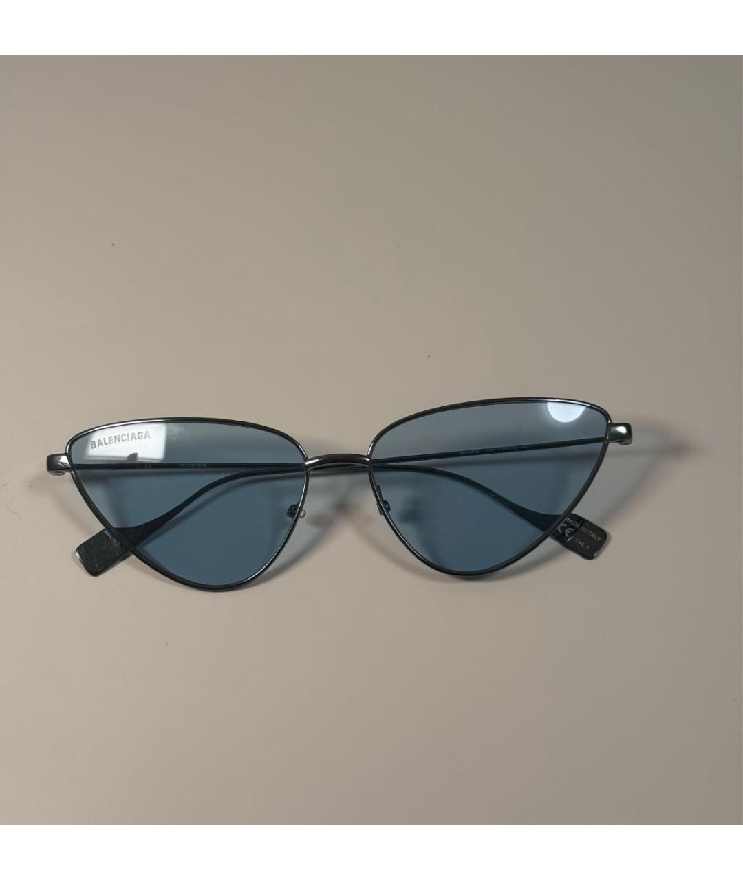 BALENCIAGA Голубые пластиковые солнцезащитные очки, фото 5