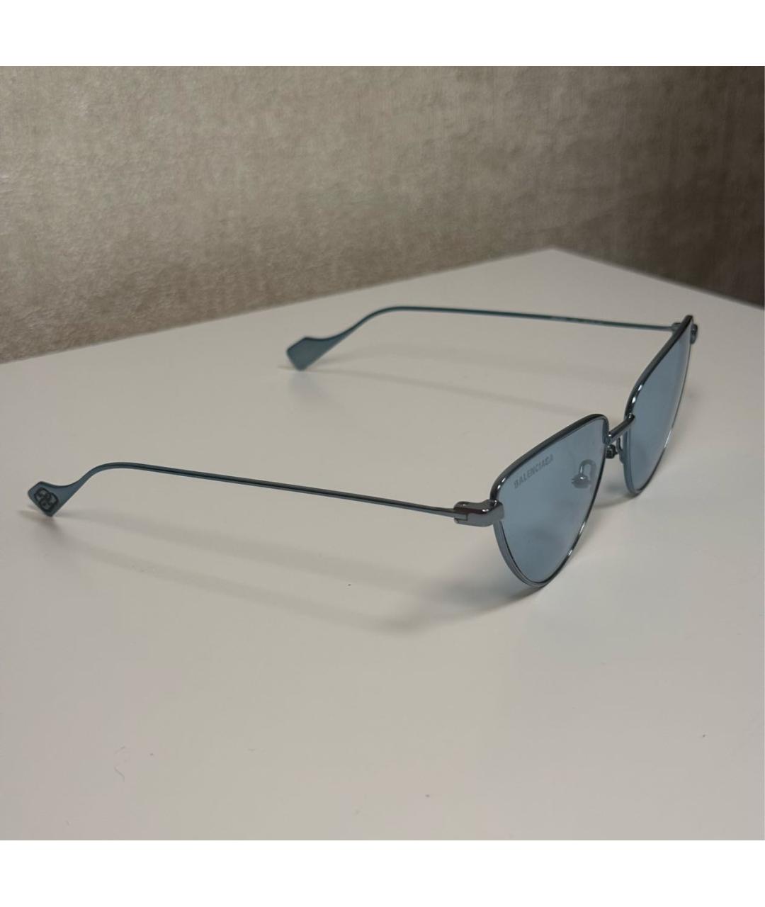 BALENCIAGA Голубые пластиковые солнцезащитные очки, фото 2