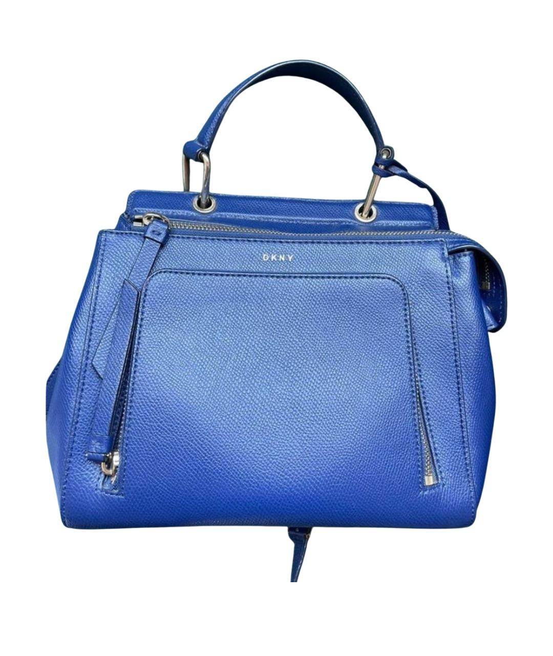 DKNY Синяя кожаная сумка через плечо, фото 1