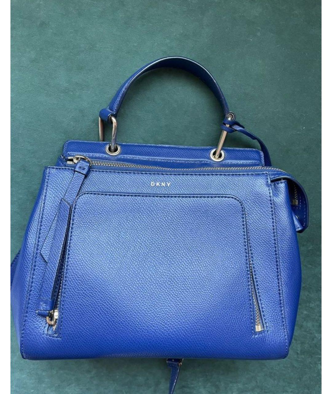 DKNY Синяя кожаная сумка через плечо, фото 8