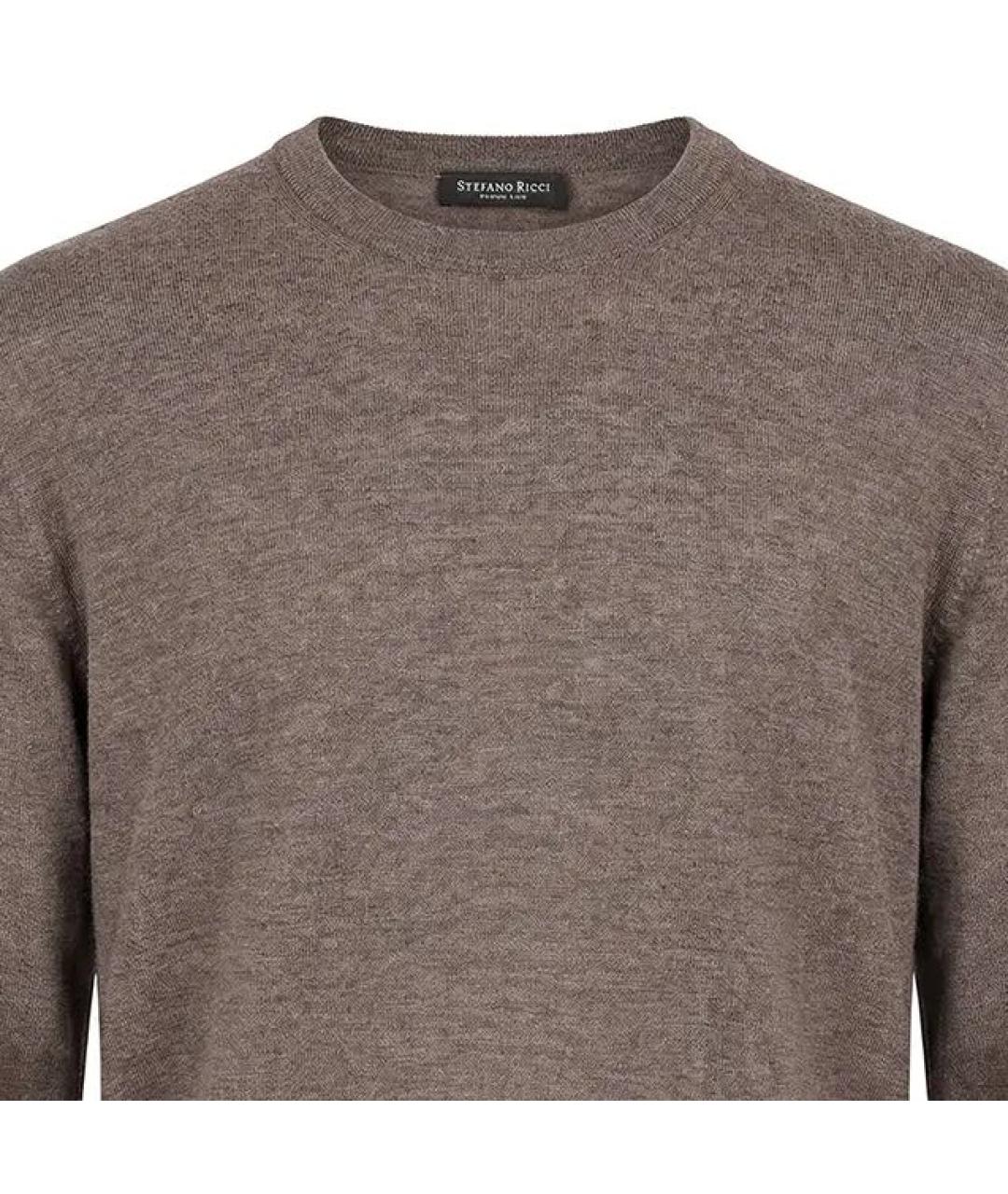STEFANO RICCI Коричневый кашемировый джемпер / свитер, фото 4