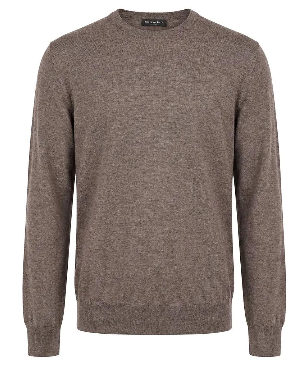 STEFANO RICCI Коричневый кашемировый джемпер / свитер, фото 1