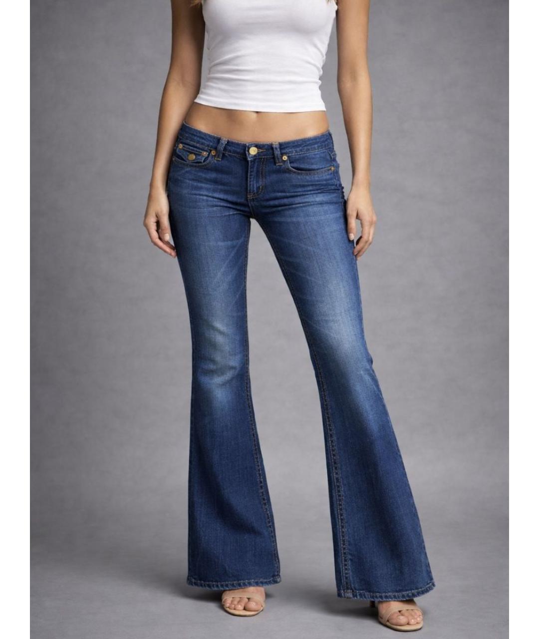 ROBERTO CAVALLI Синие хлопко-эластановые джинсы клеш, фото 7