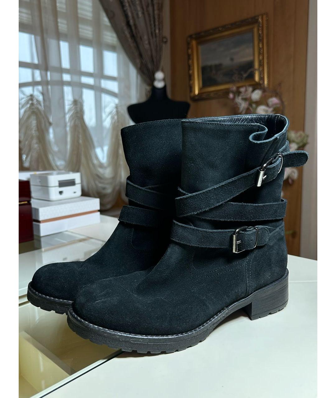 BLUGIRL Черные замшевые полусапоги, фото 2