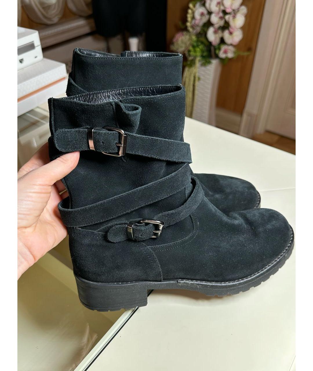 BLUGIRL Черные замшевые полусапоги, фото 9