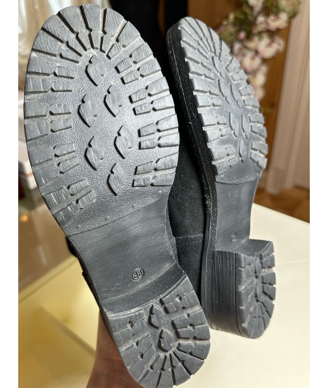 BLUGIRL Черные замшевые полусапоги, фото 4