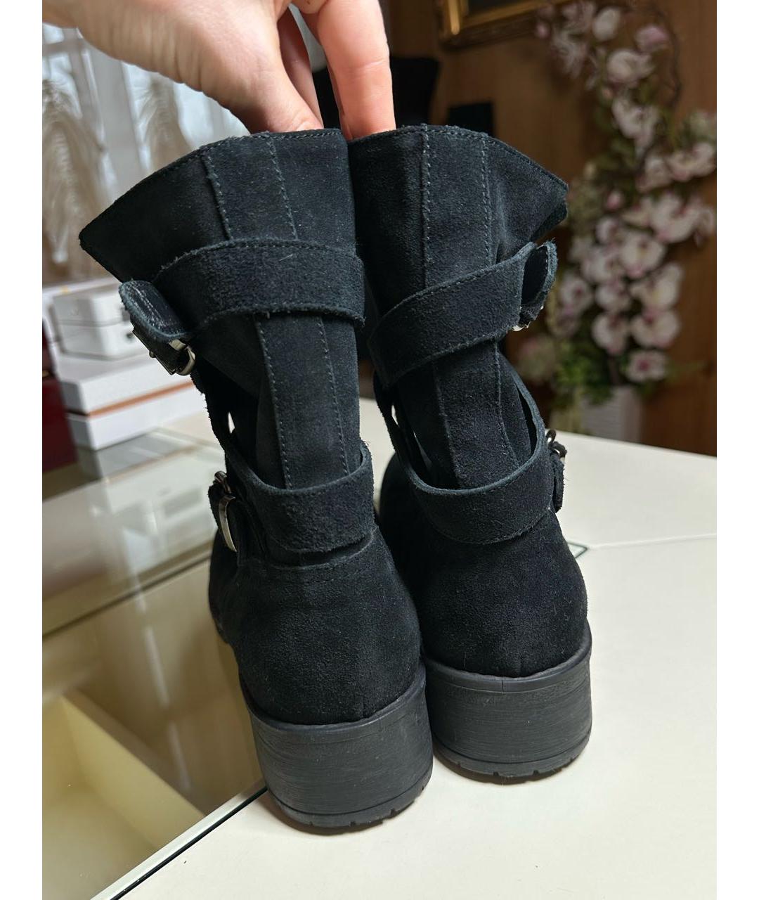 BLUGIRL Черные замшевые полусапоги, фото 6