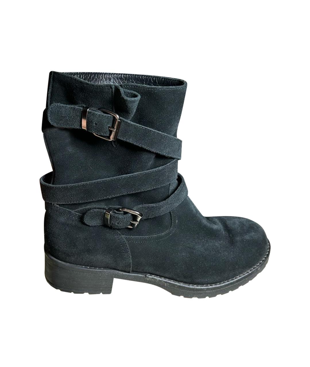 BLUGIRL Черные замшевые полусапоги, фото 1