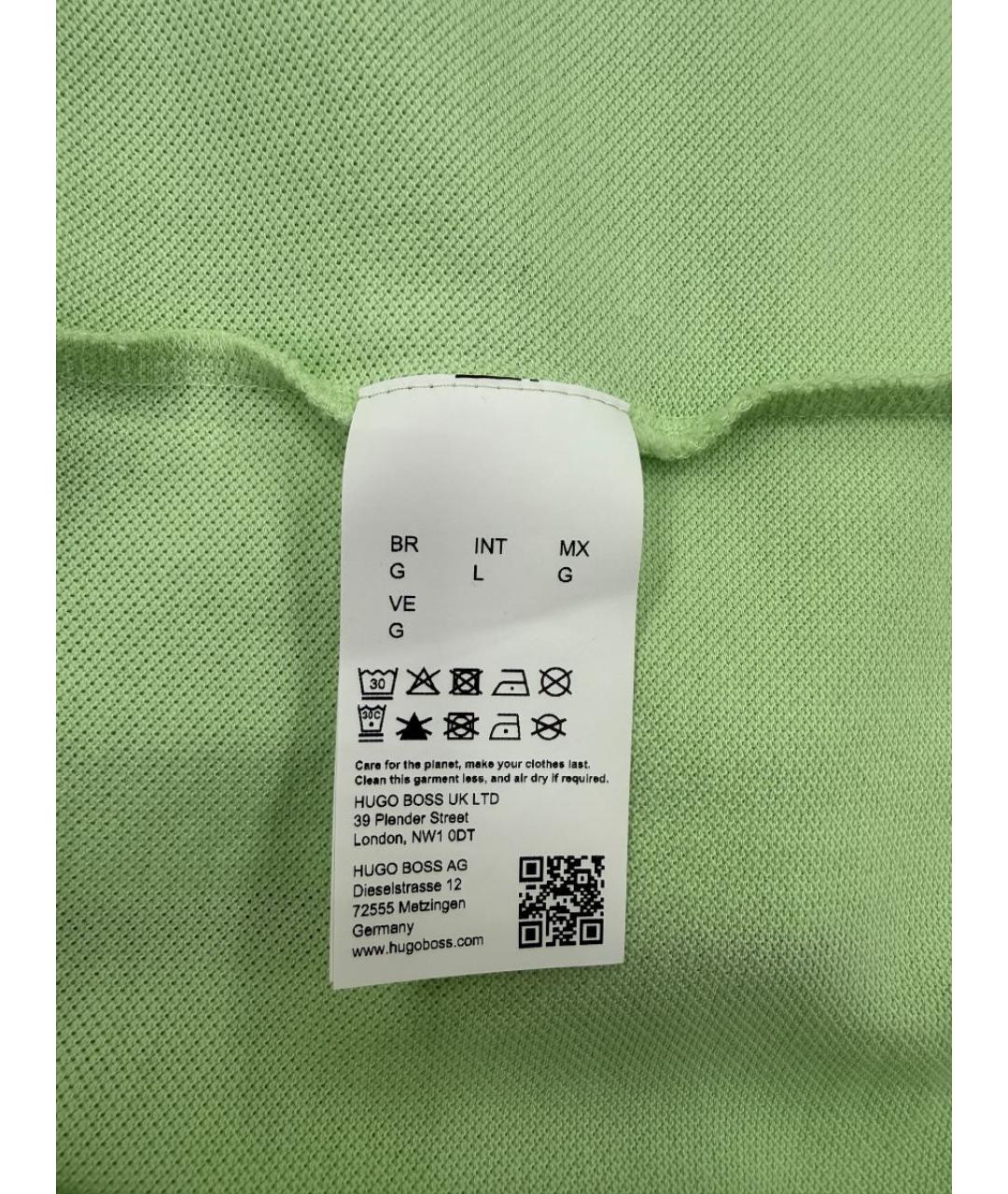 HUGO BOSS Салатовыое хлопковое поло с коротким рукавом, фото 7