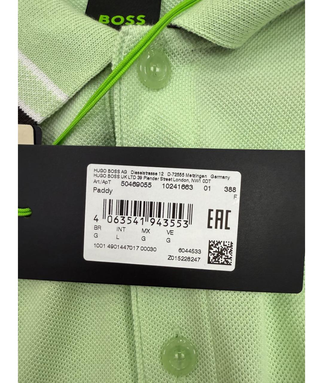 HUGO BOSS Салатовыое хлопковое поло с коротким рукавом, фото 5