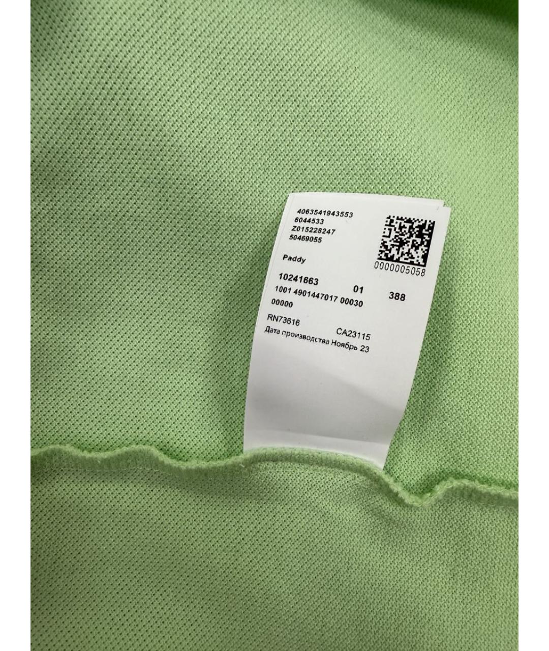 HUGO BOSS Салатовыое хлопковое поло с коротким рукавом, фото 8