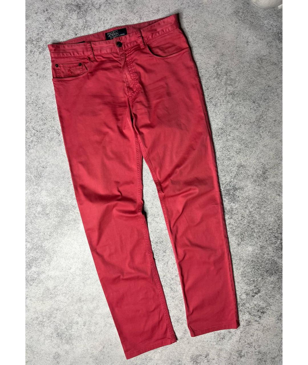 RALPH LAUREN Розовые хлопко-эластановые брюки чинос, фото 9