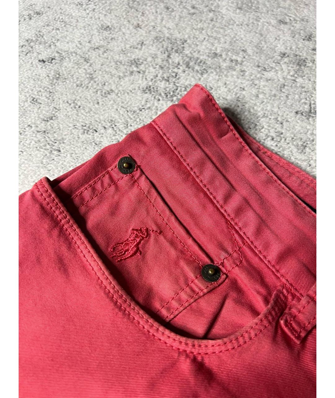 RALPH LAUREN Розовые хлопко-эластановые брюки чинос, фото 3