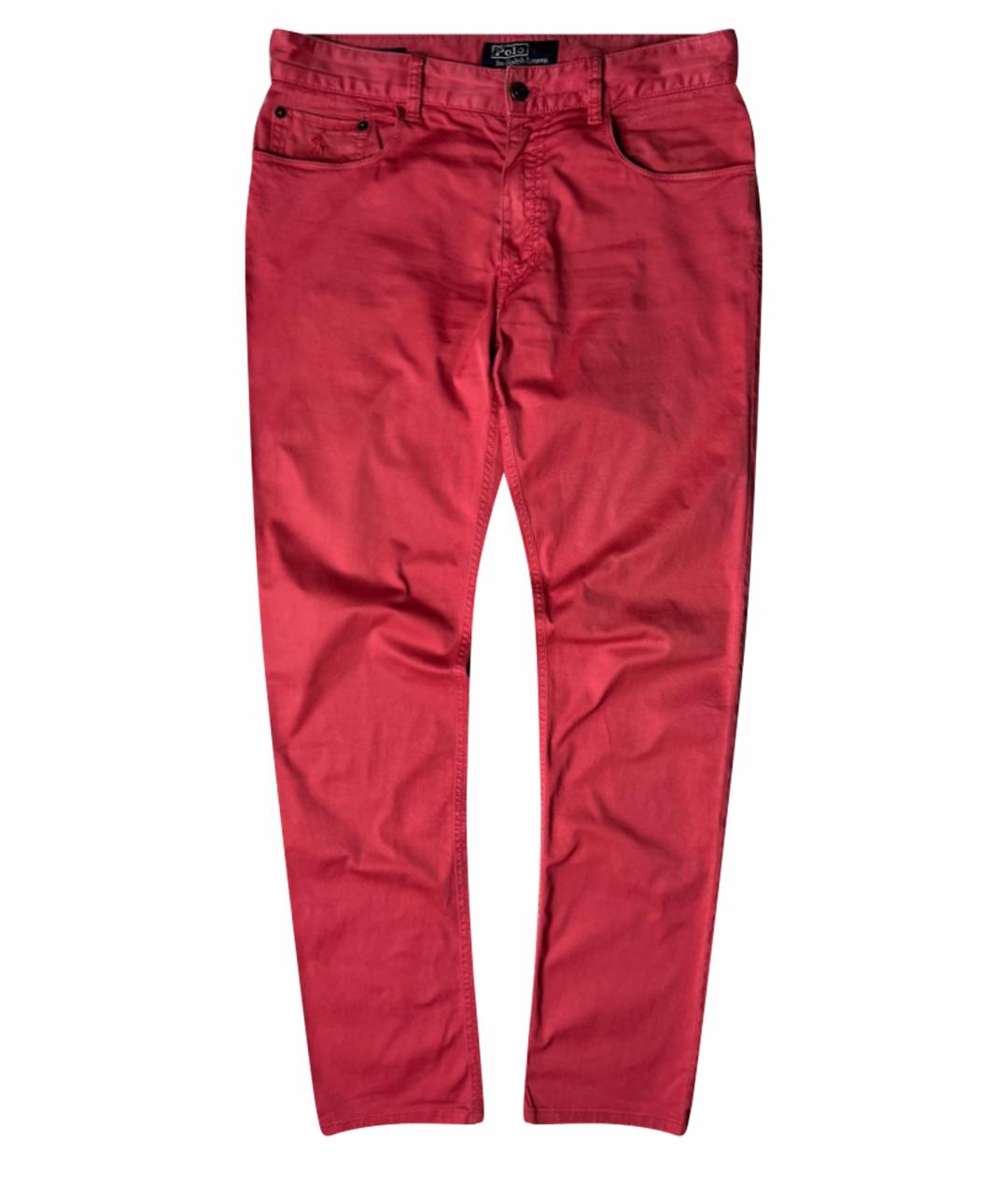 RALPH LAUREN Розовые хлопко-эластановые брюки чинос, фото 1