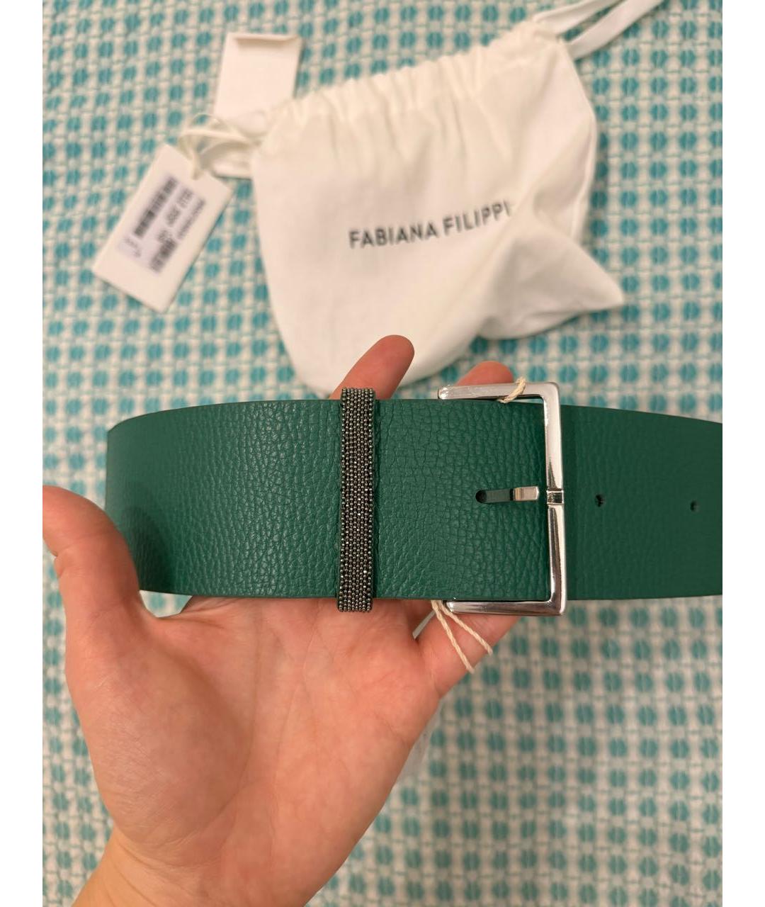 FABIANA FILIPPI Зеленый кожаный ремень, фото 4