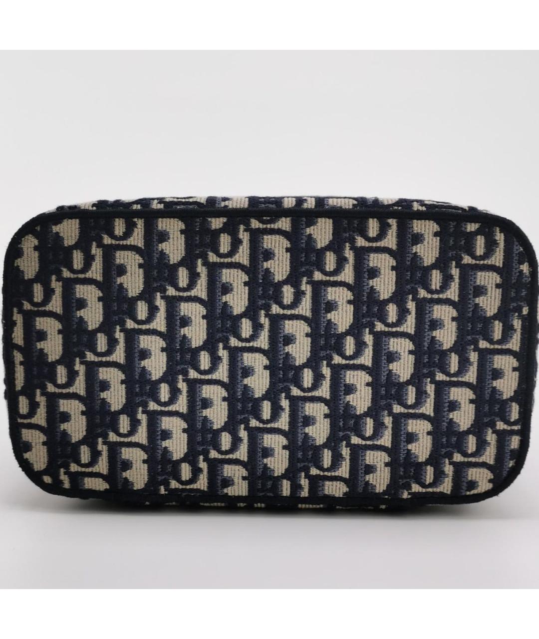 CHRISTIAN DIOR Темно-синяя жаккардовая сумка с короткими ручками, фото 4