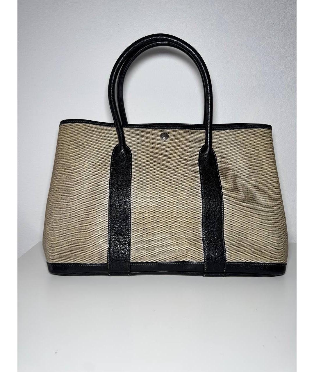 HERMES Бежевая кожаная сумка тоут, фото 4