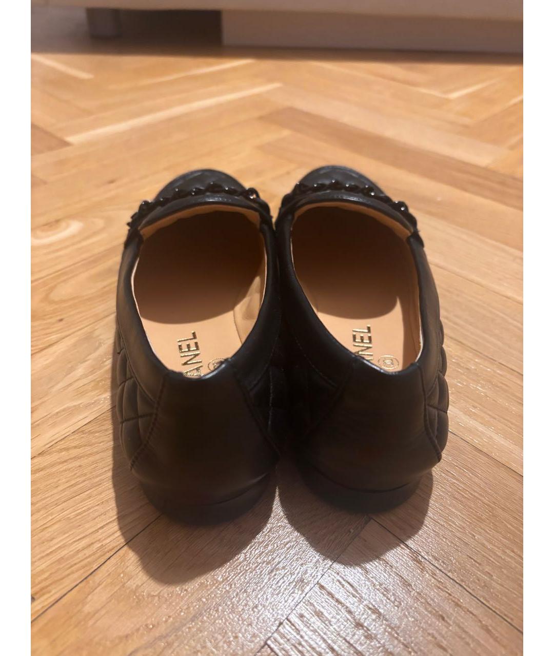 CHANEL Черные кожаные лоферы, фото 4