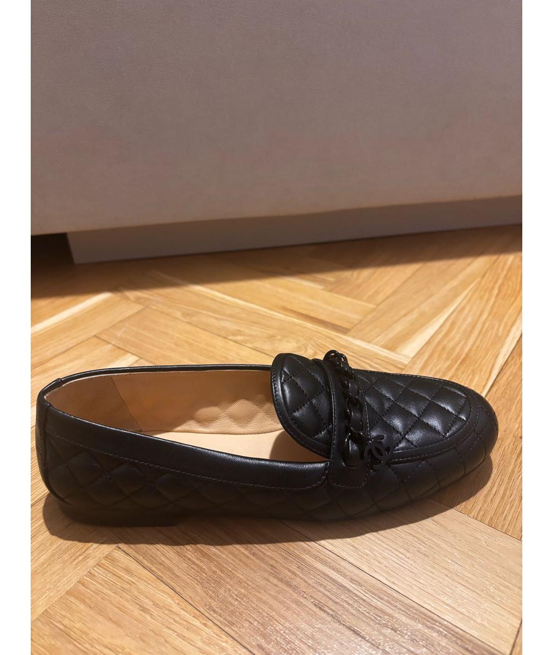 CHANEL Черные кожаные лоферы, фото 7