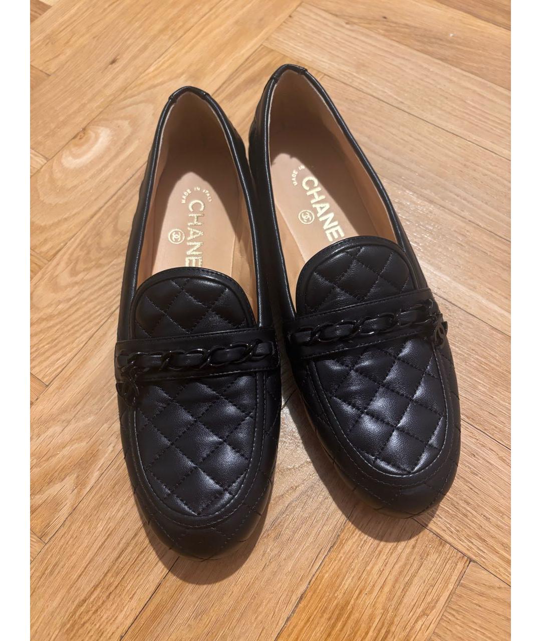 CHANEL Черные кожаные лоферы, фото 2