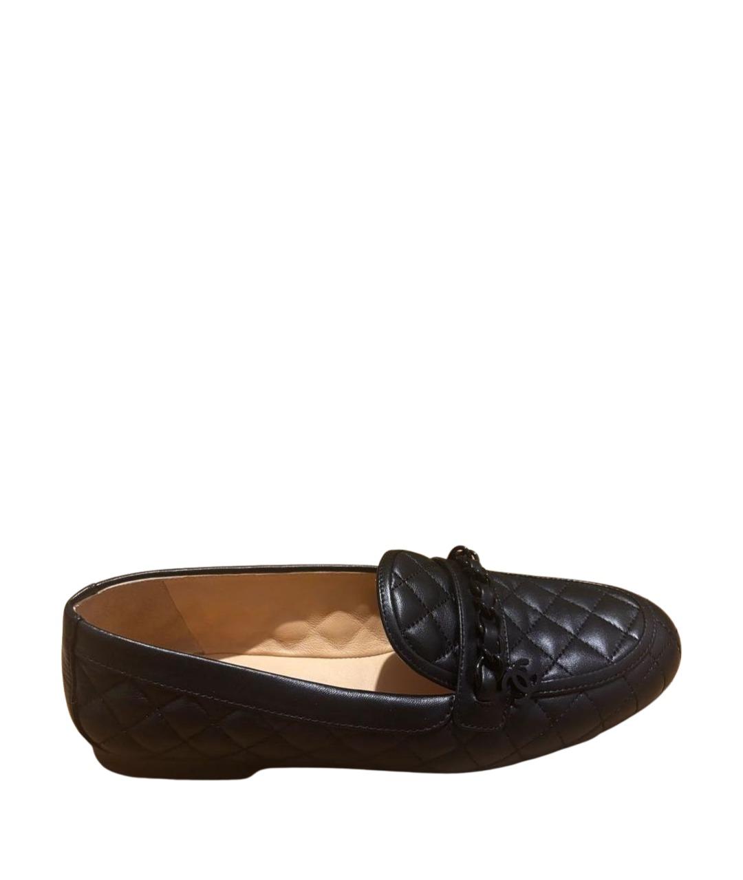 CHANEL Черные кожаные лоферы, фото 1