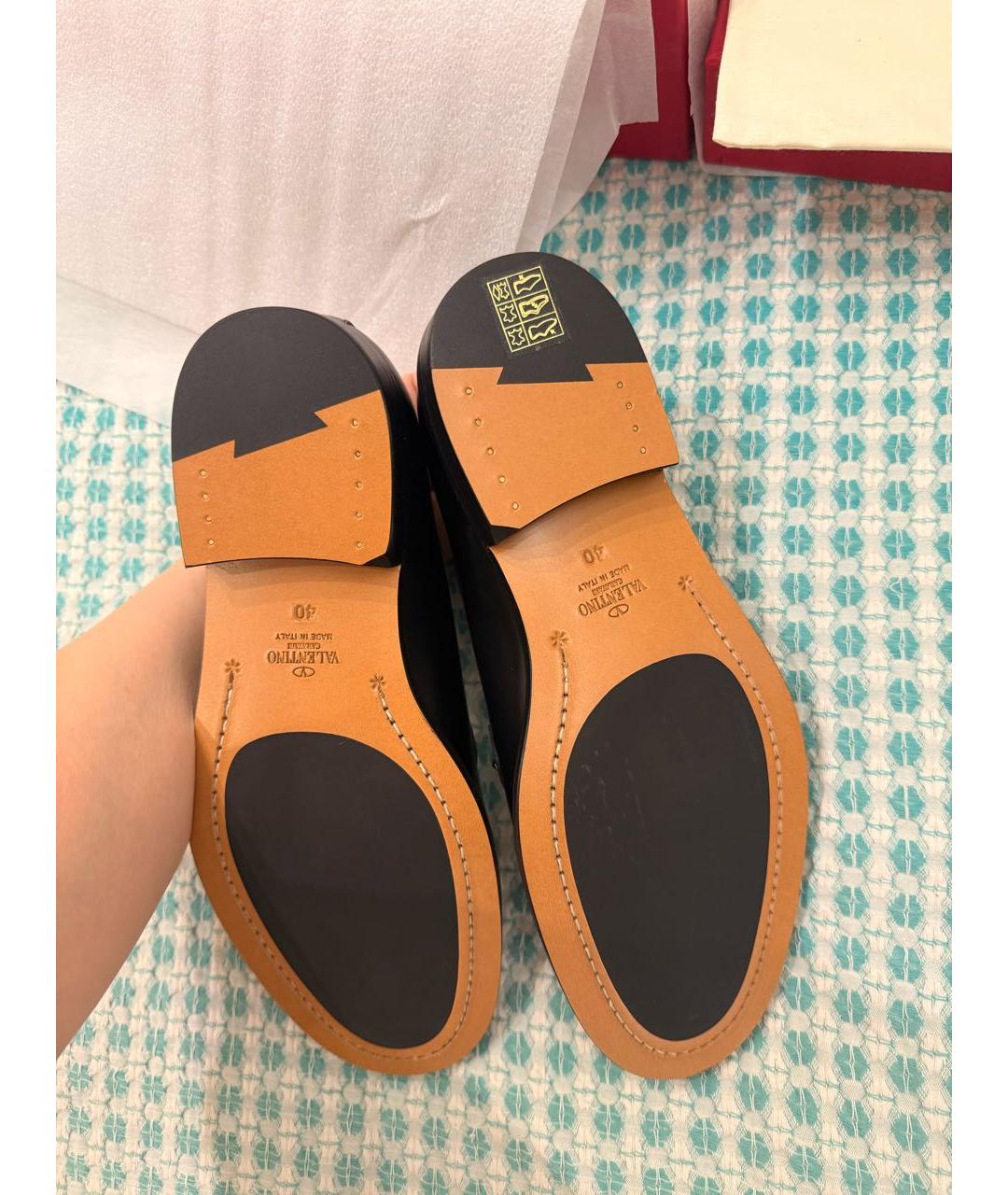 VALENTINO Черные кожаные брогги и оксфорды, фото 6