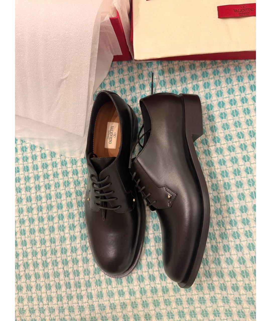 VALENTINO Черные кожаные брогги и оксфорды, фото 3