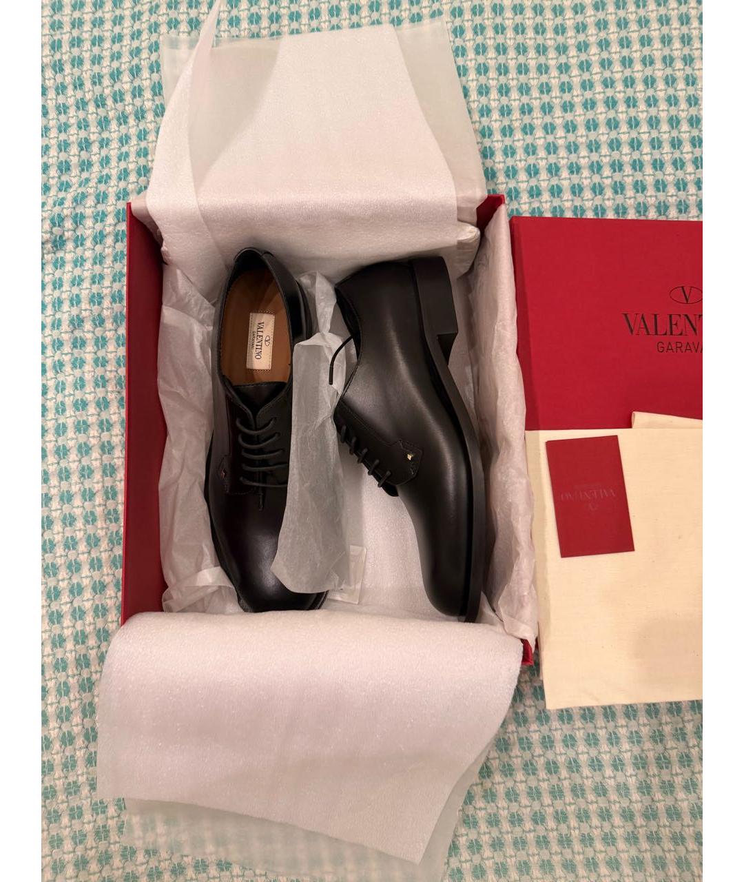 VALENTINO Черные кожаные брогги и оксфорды, фото 2