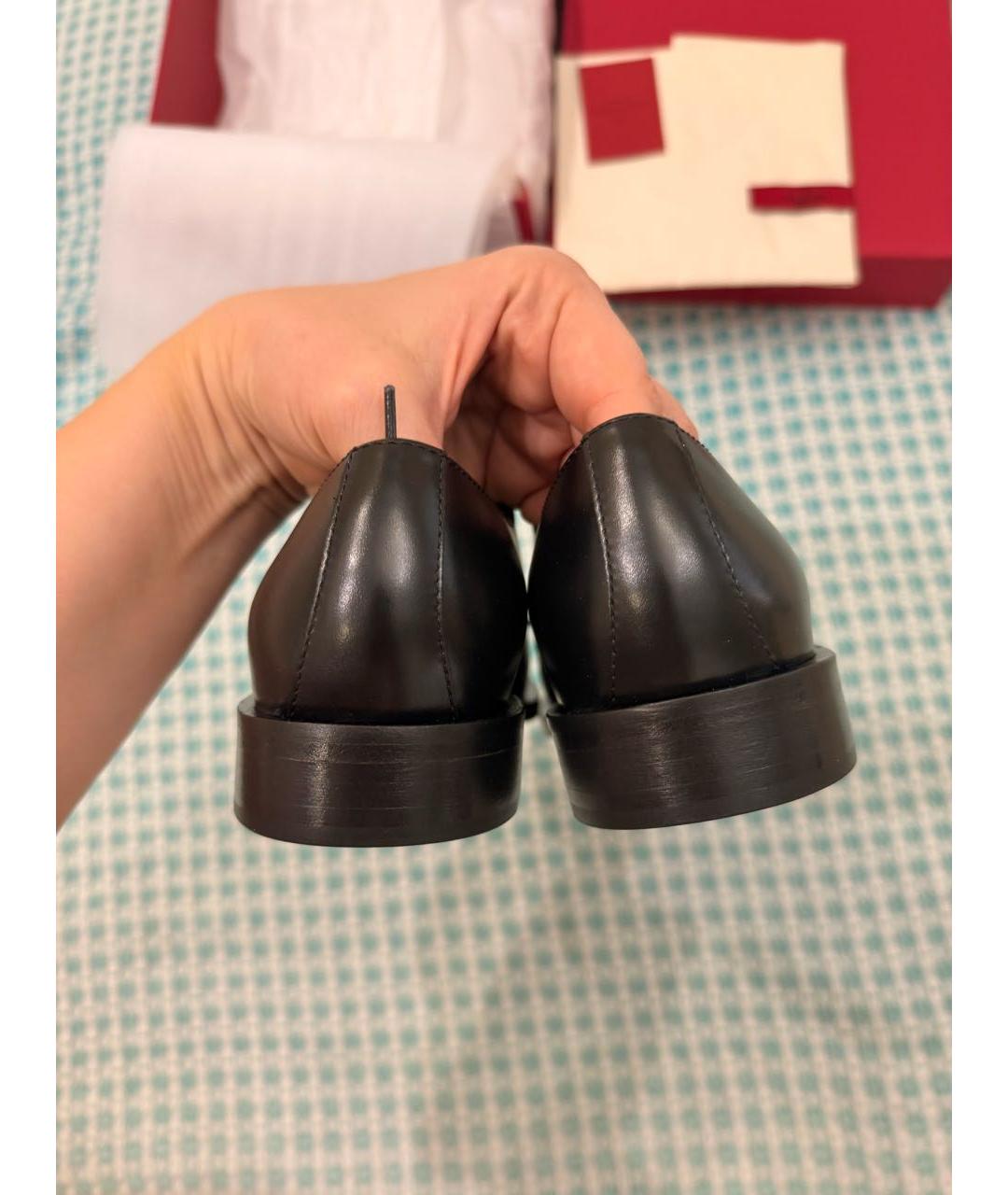 VALENTINO Черные кожаные брогги и оксфорды, фото 5