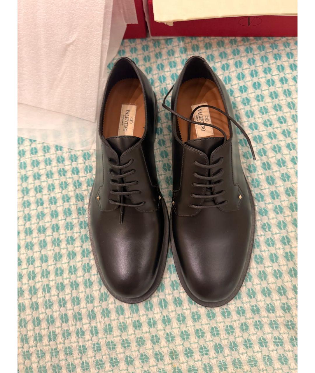 VALENTINO Черные кожаные брогги и оксфорды, фото 4