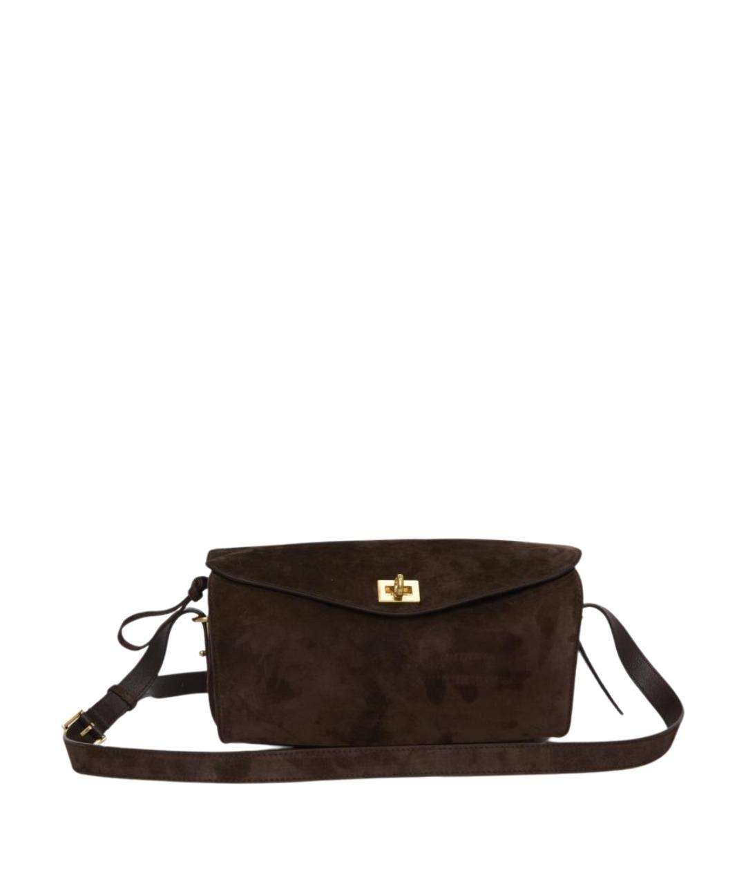 BALENCIAGA Коричневая замшевая сумка через плечо, фото 1