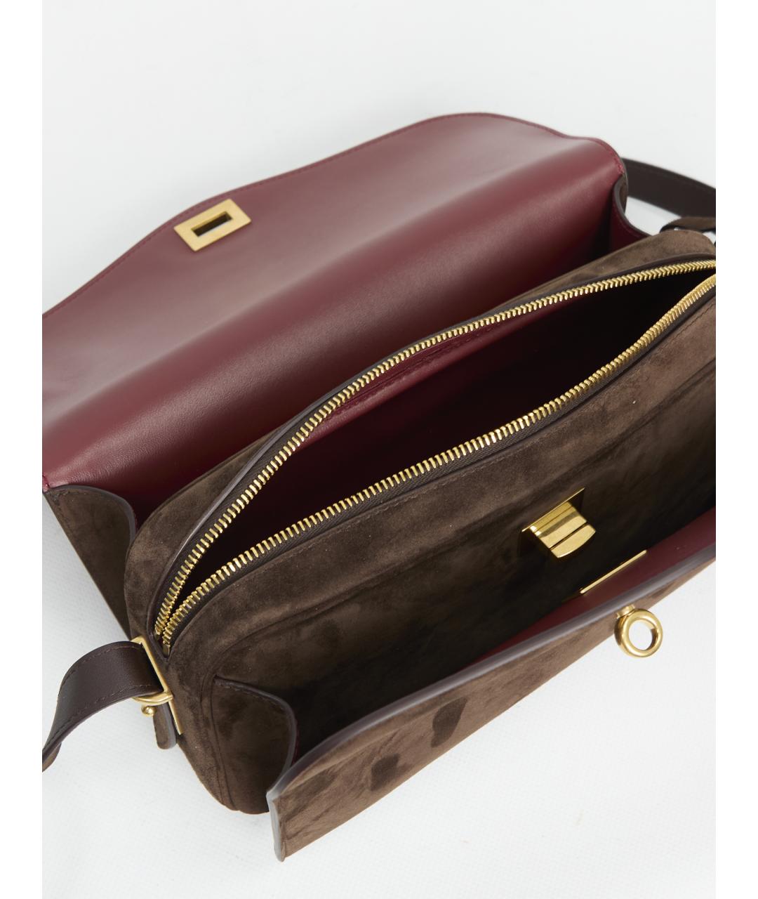 BALENCIAGA Коричневая замшевая сумка через плечо, фото 4