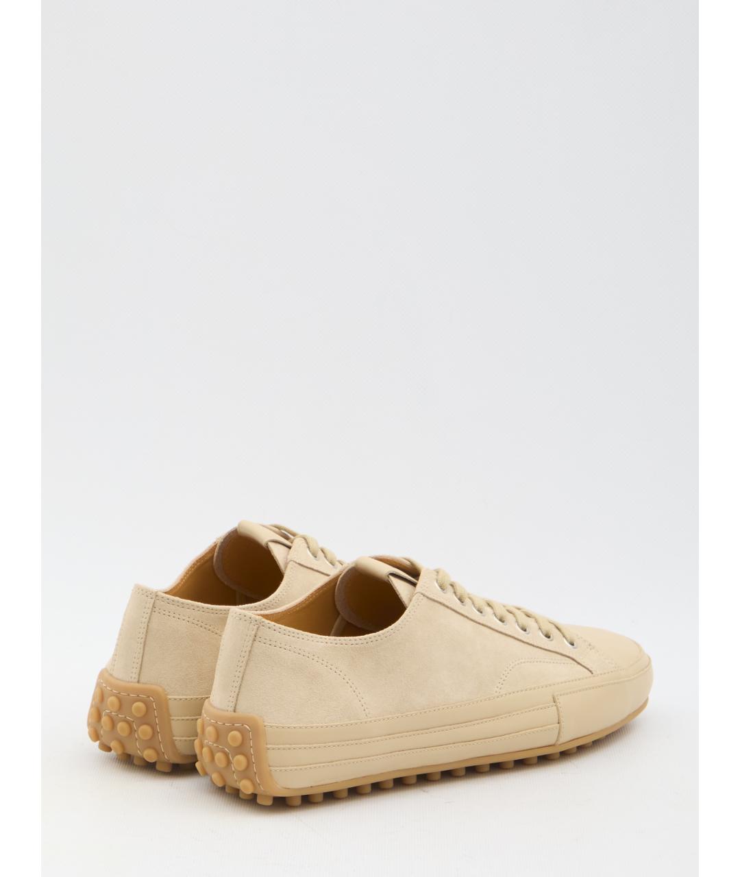 TOD'S Бежевые замшевые низкие кроссовки / кеды, фото 3