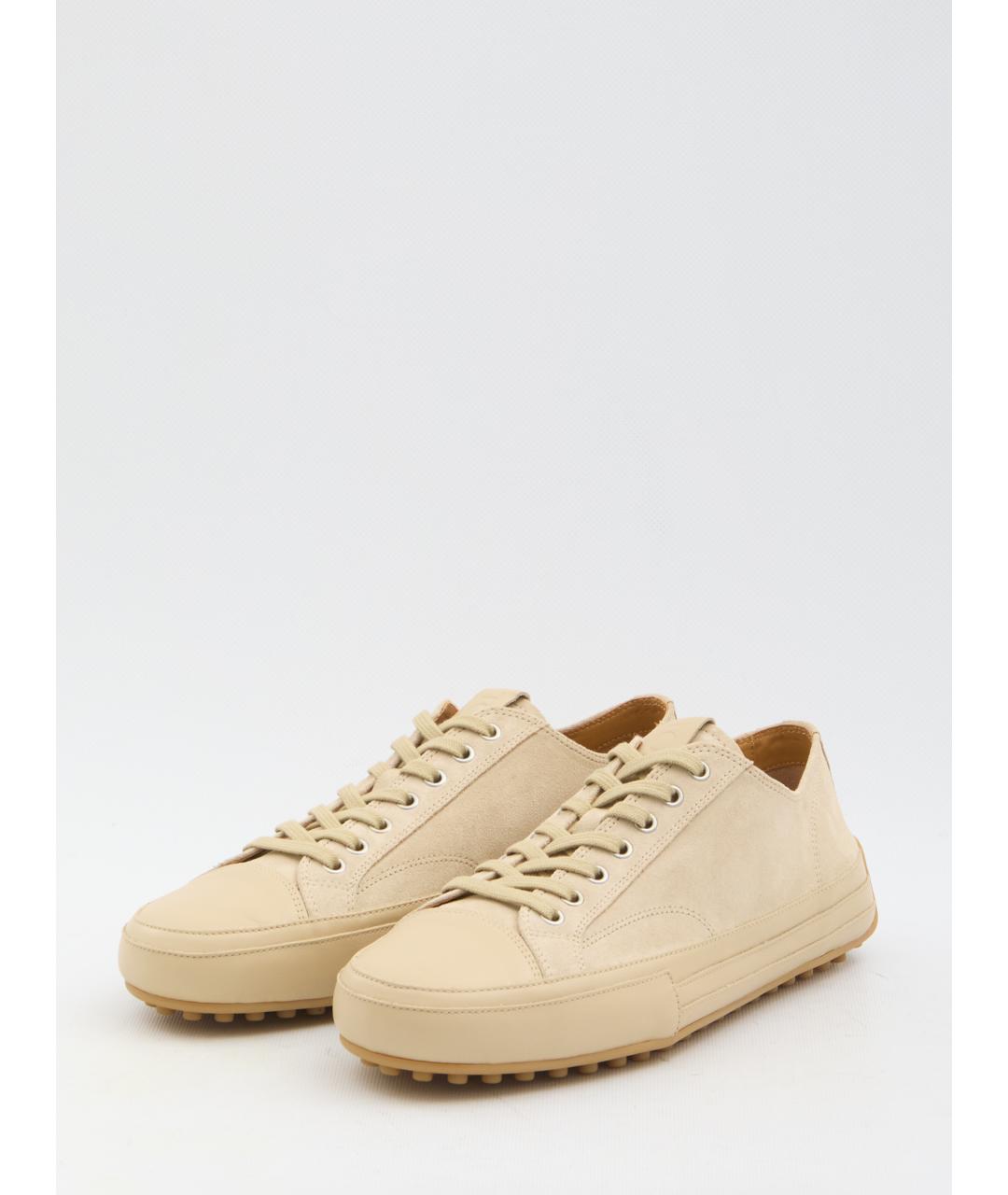 TOD'S Бежевые замшевые низкие кроссовки / кеды, фото 2