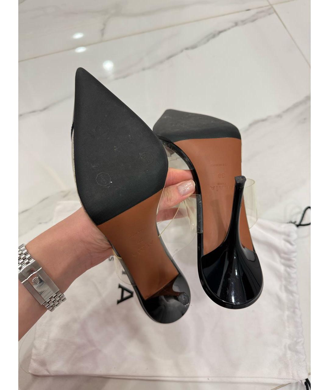 ALAIA Черные мюли из лакированной кожи, фото 6