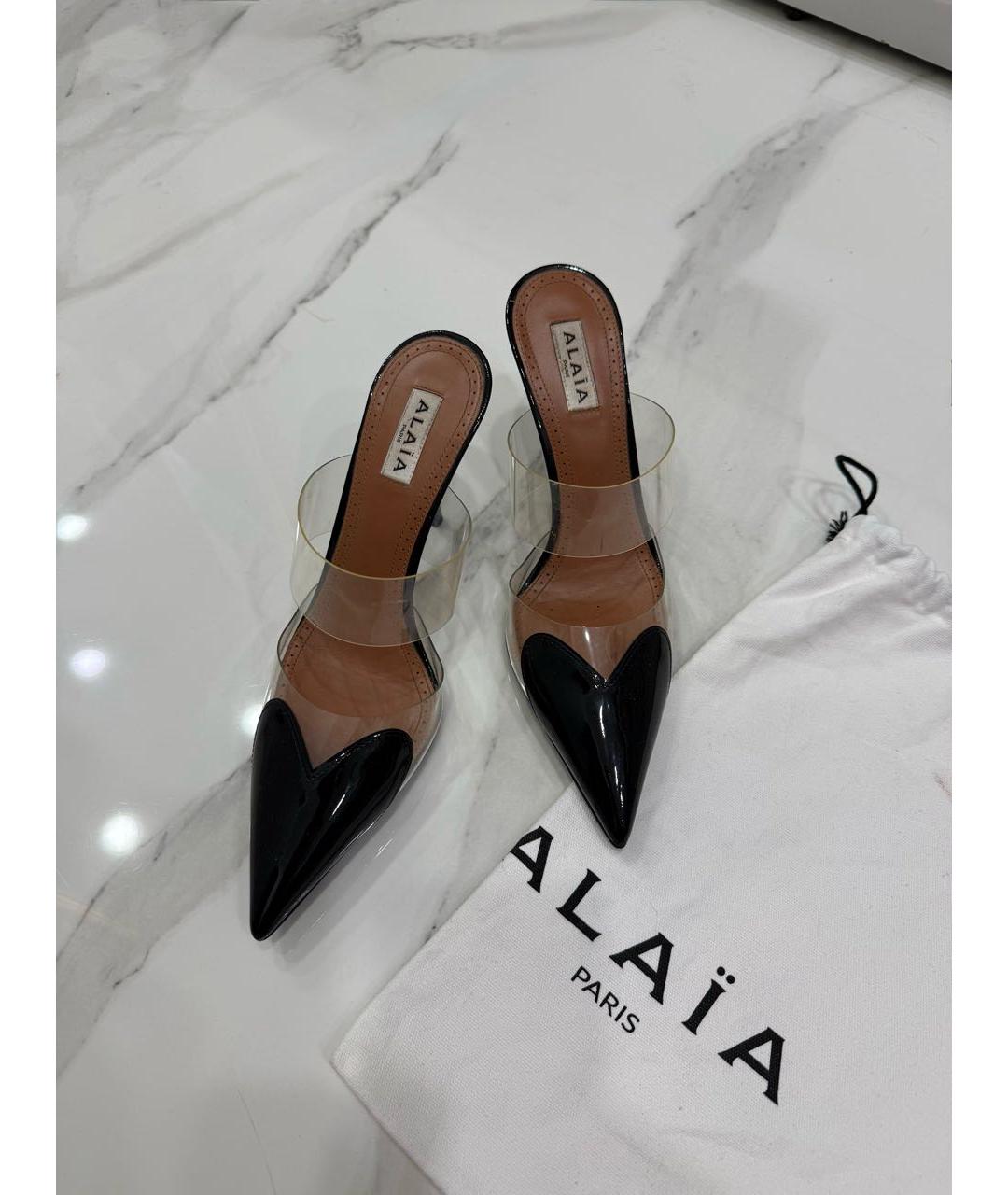 ALAIA Черные мюли из лакированной кожи, фото 3