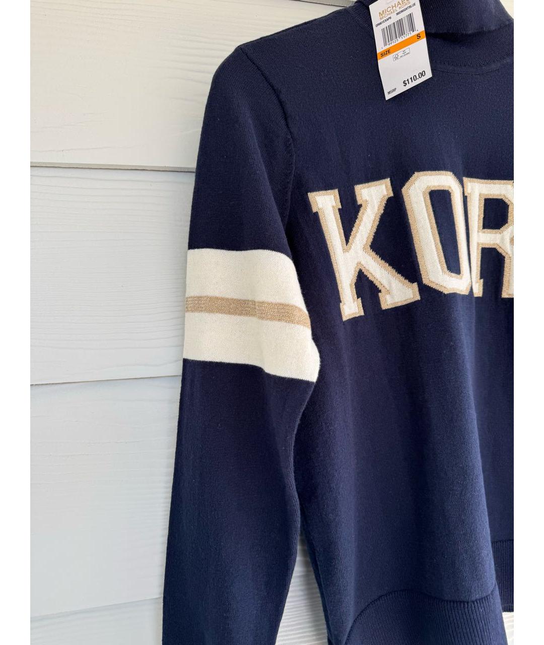 MICHAEL KORS Темно-синяя хлопковая водолазка, фото 3