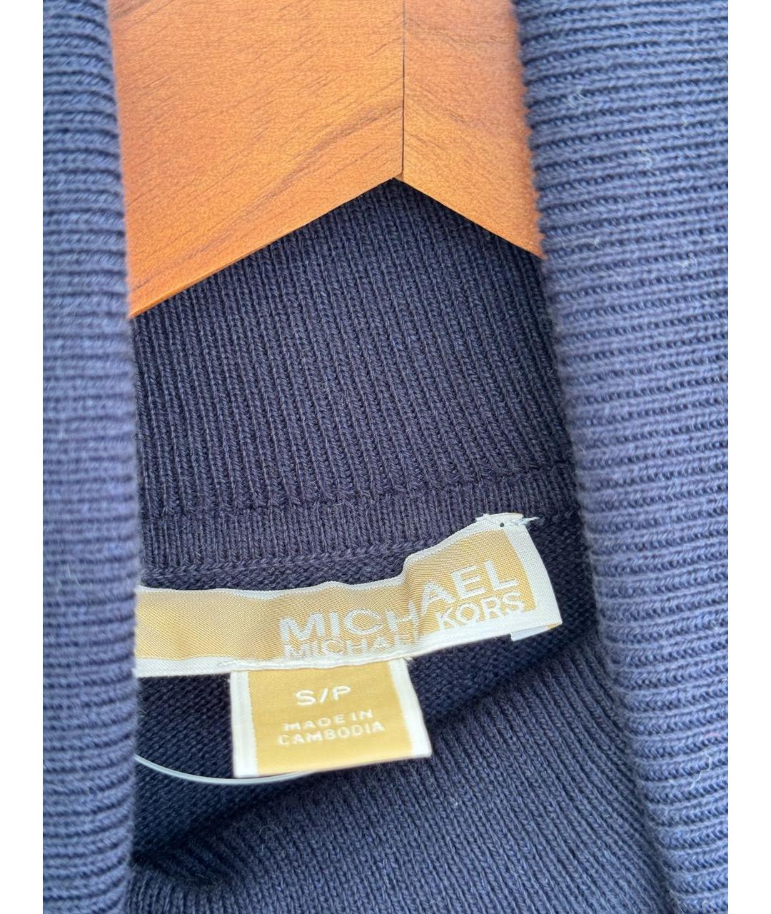 MICHAEL KORS Темно-синяя хлопковая водолазка, фото 4
