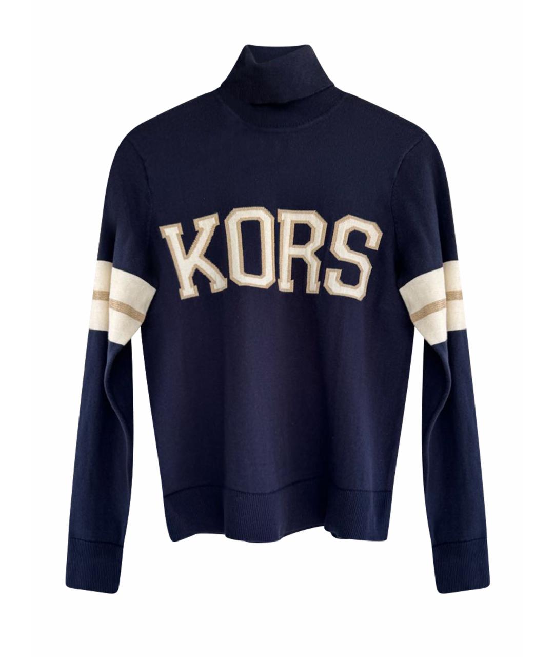 MICHAEL KORS Темно-синяя хлопковая водолазка, фото 1