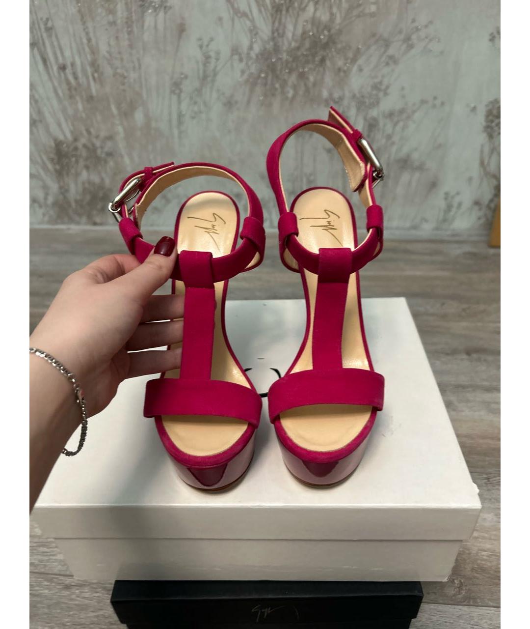 GIUSEPPE ZANOTTI DESIGN Фуксия замшевые туфли, фото 2