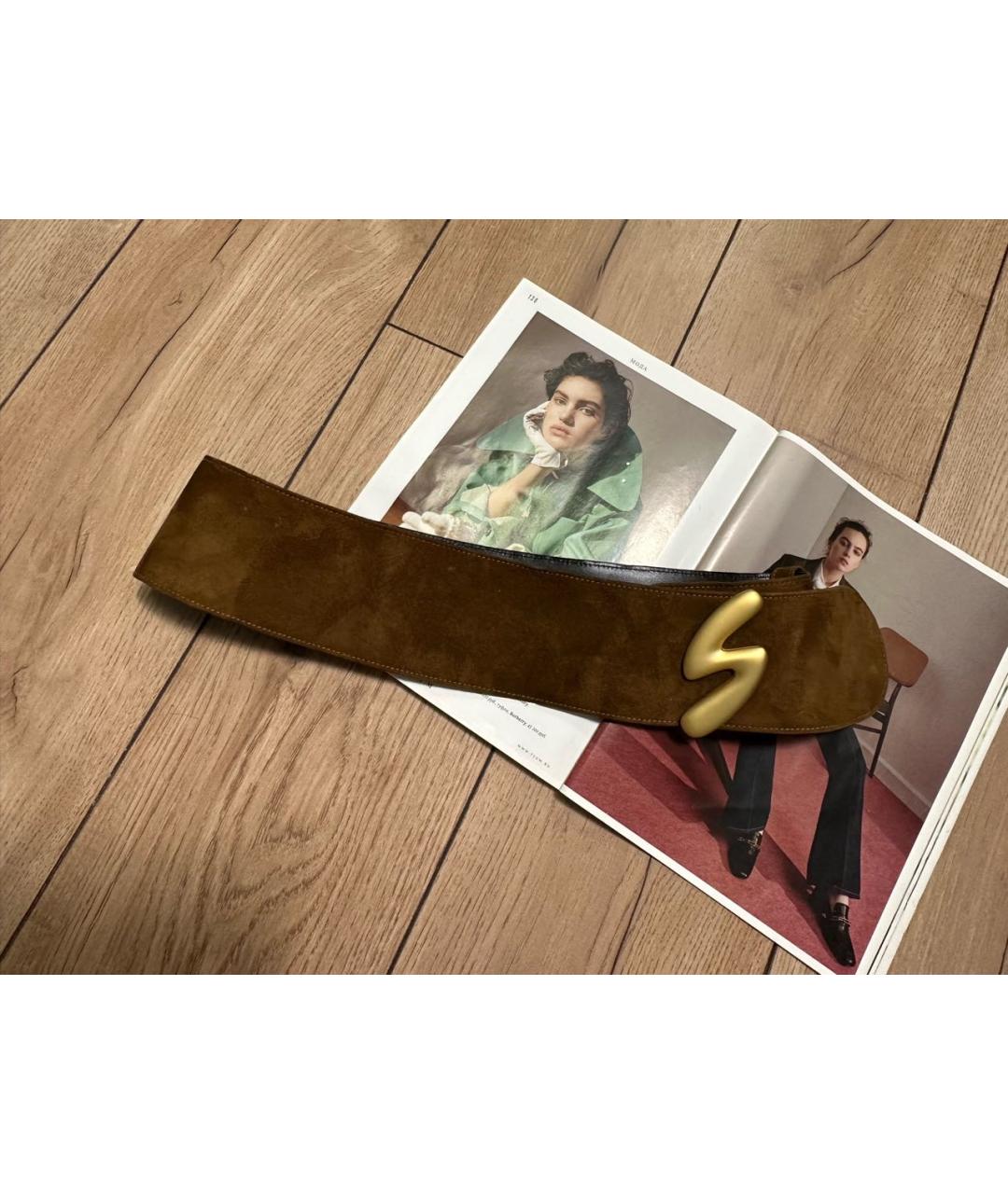 BOGNER Коричневый кожаный ремень, фото 6