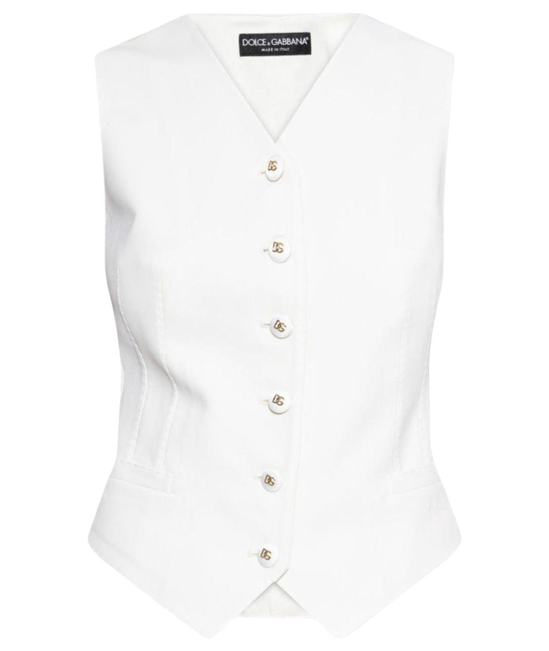 DOLCE&GABBANA Белый атласный жилет, фото 1