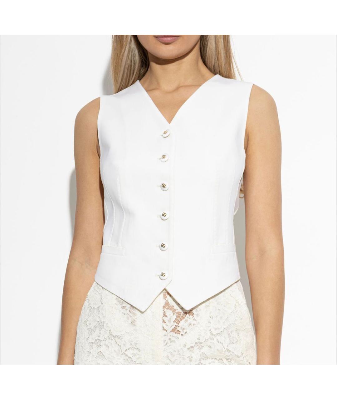 DOLCE&GABBANA Белый атласный жилет, фото 4