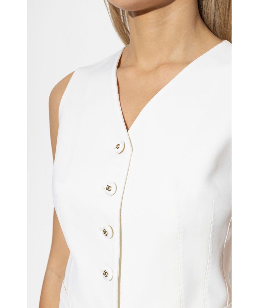 DOLCE&GABBANA Белый атласный жилет, фото 2