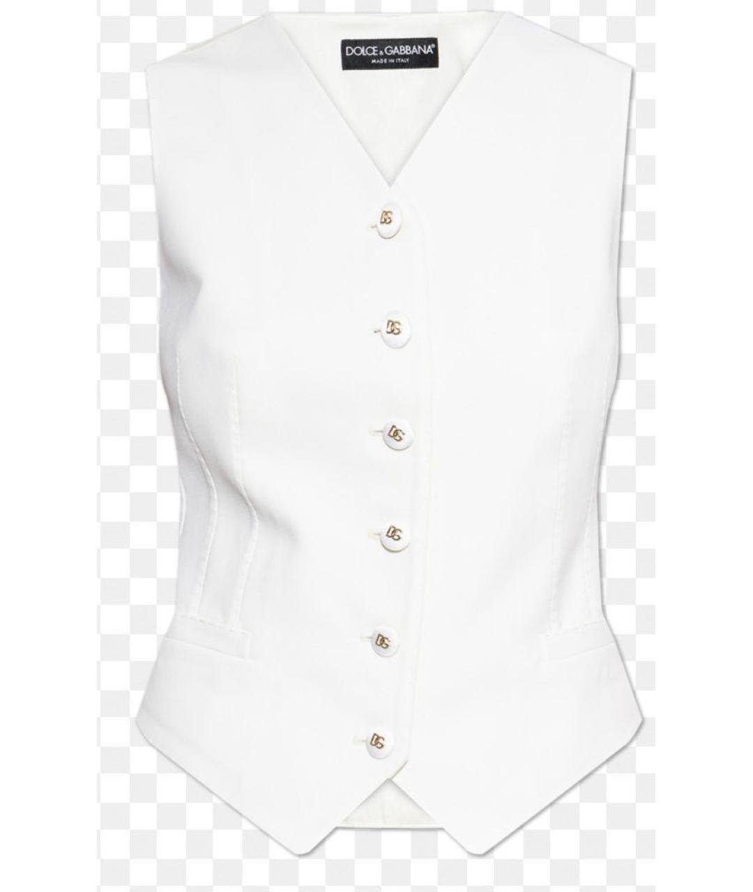 DOLCE&GABBANA Белый атласный жилет, фото 5