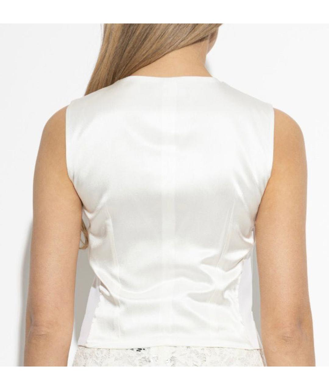 DOLCE&GABBANA Белый атласный жилет, фото 3