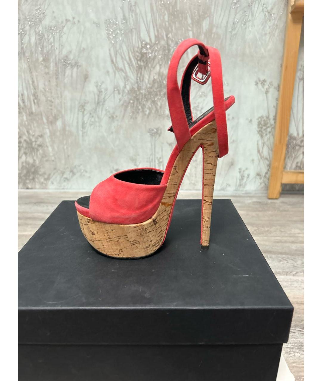 GIUSEPPE ZANOTTI DESIGN Коралловые замшевые туфли, фото 5