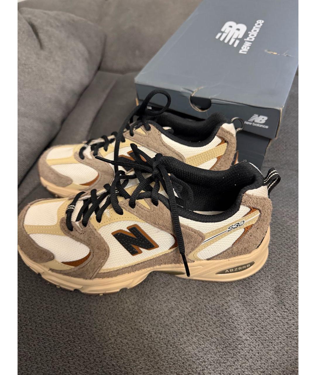 NEW BALANCE Коричневые замшевые кроссовки, фото 5