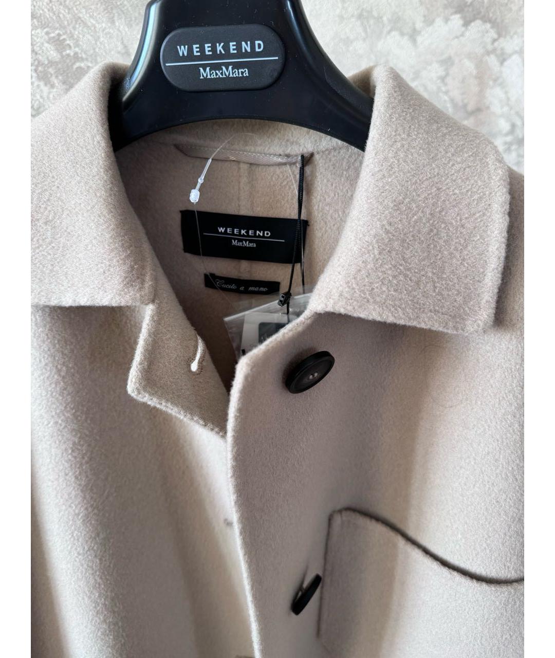 WEEKEND MAX MARA Бежевое шерстяное пальто, фото 3